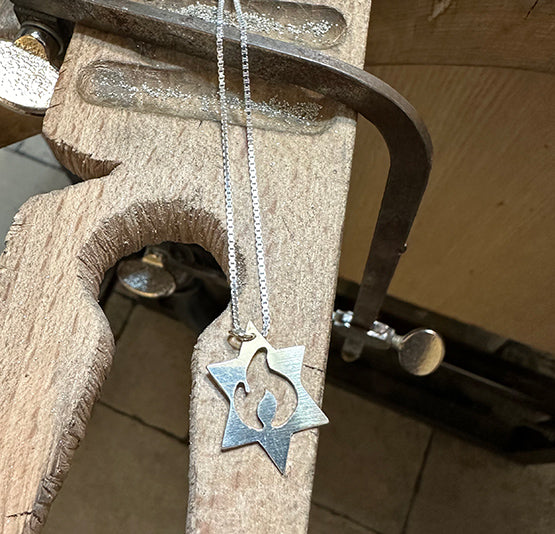 Gold & Silver Jewish Flame